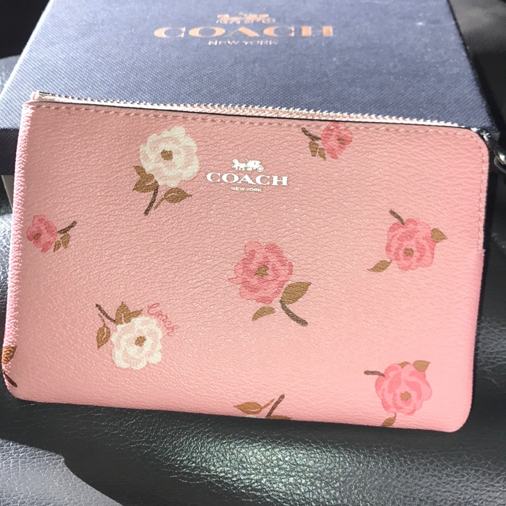 Coach floral wristlet
